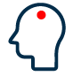 Head icon with pain marked using red dot