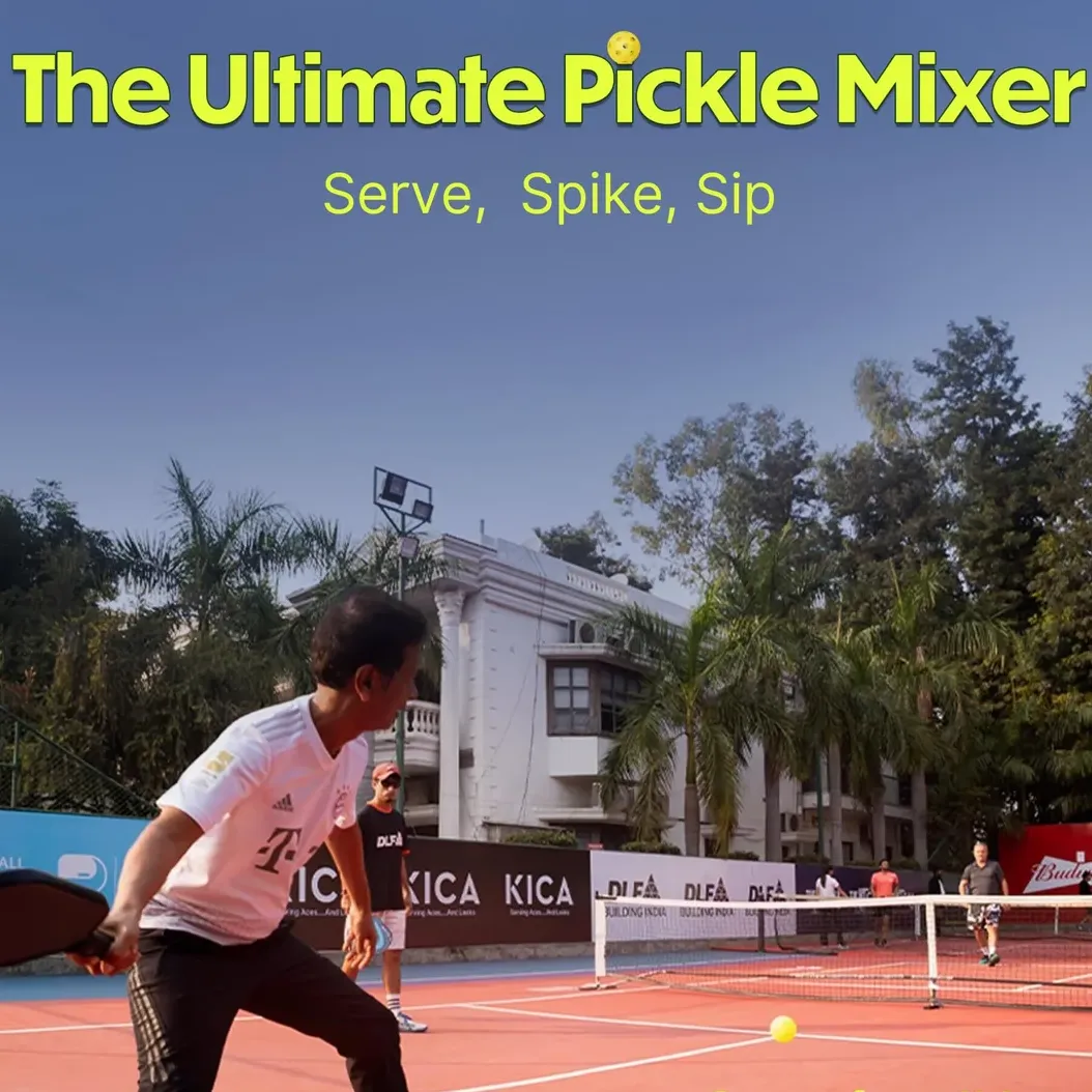 Feature Image of a Pickleball event in Gurugram: Serve, Spike, Sip - All levels welcome, sponsored by Savikalpa