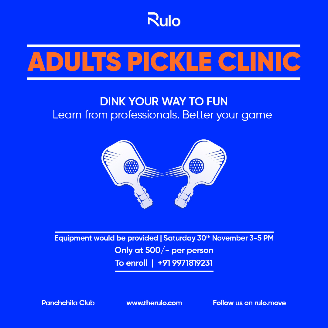 Adult Pickleball Clinic at Panchshila Club from Saturday 30th November 3-5 pm
