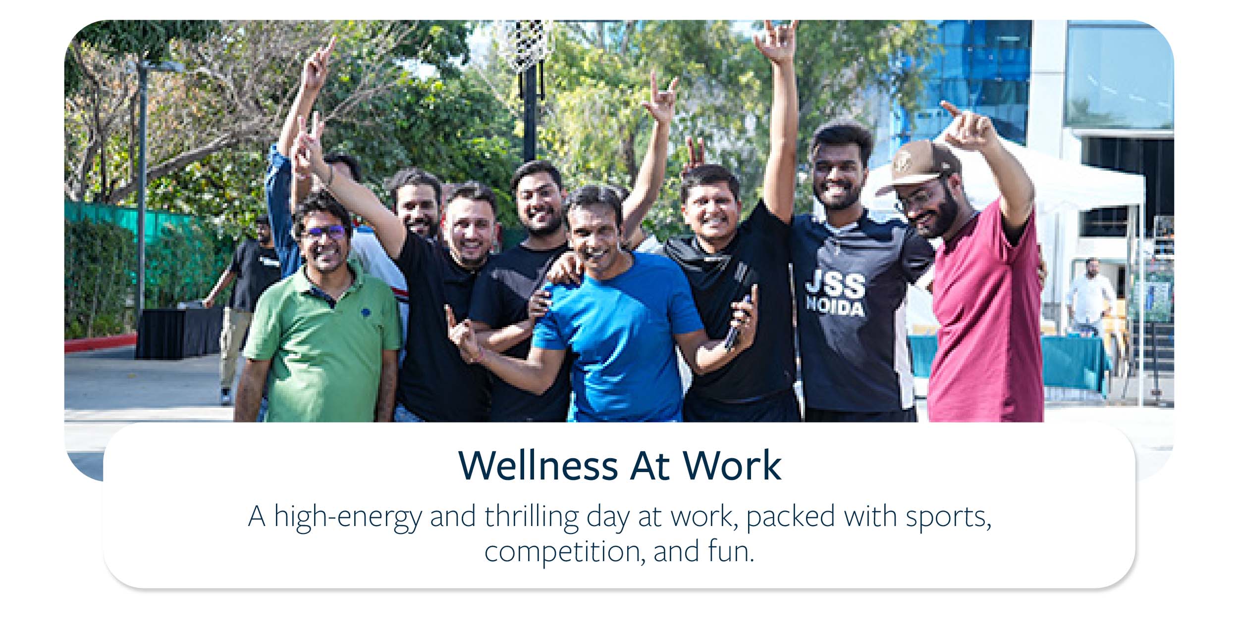 Participants at a wellness event at India Today , happy & cheerful