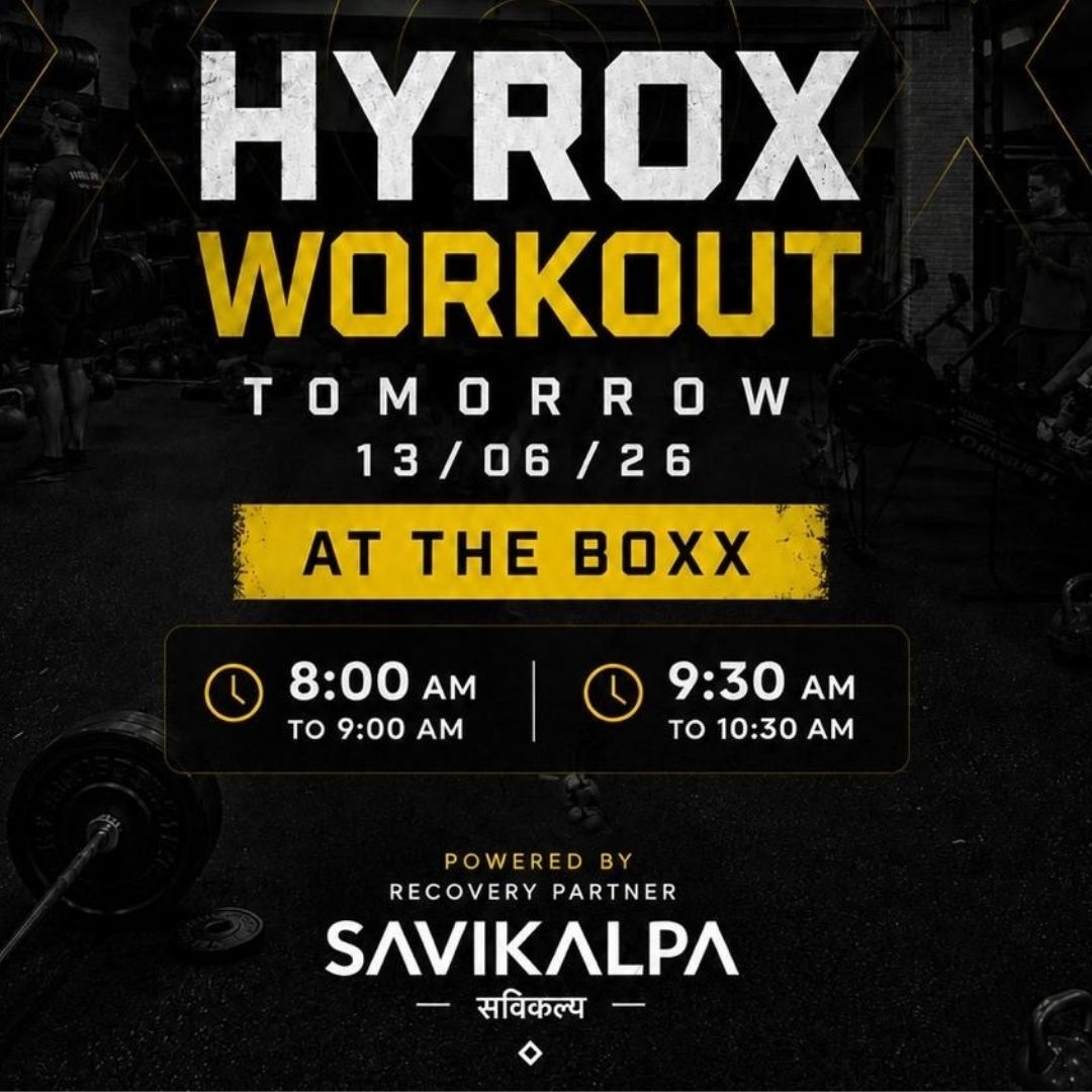Banner image of Savikalpa sponsored Hyrox workout session.