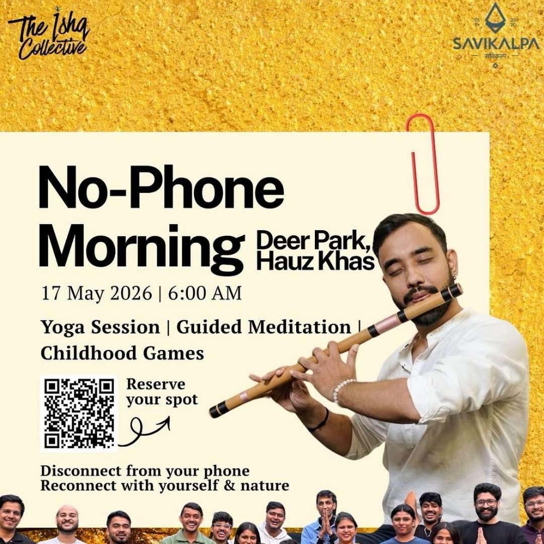 No phone Morning Yoga and Meditation workshop with savikalpa.