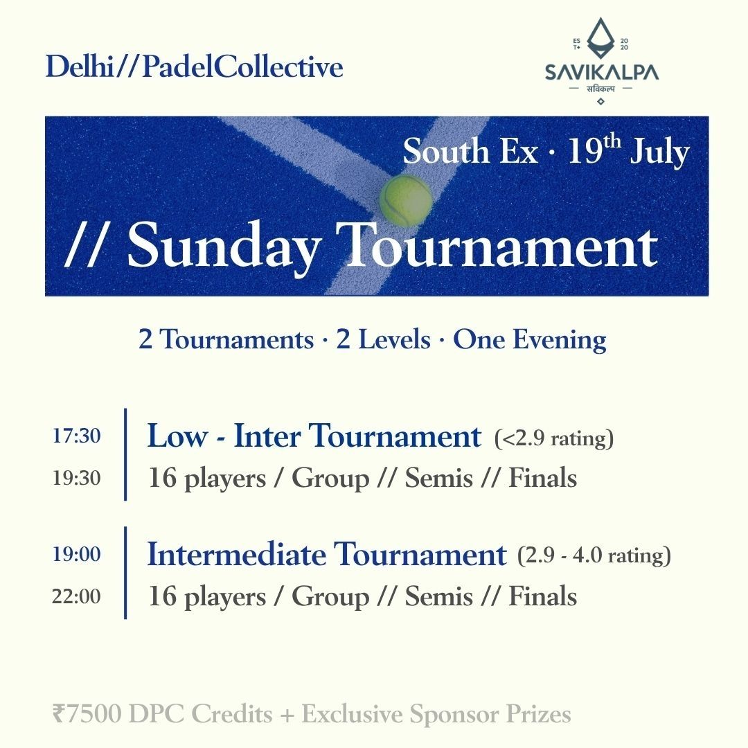Savikalpa sponsored DPC Padel event at South Extension.