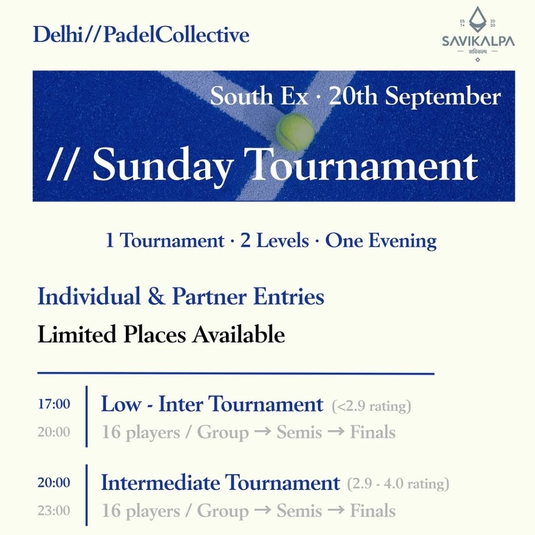 Savikalpa sponsored Padel Community game at South Ex, Delhi.