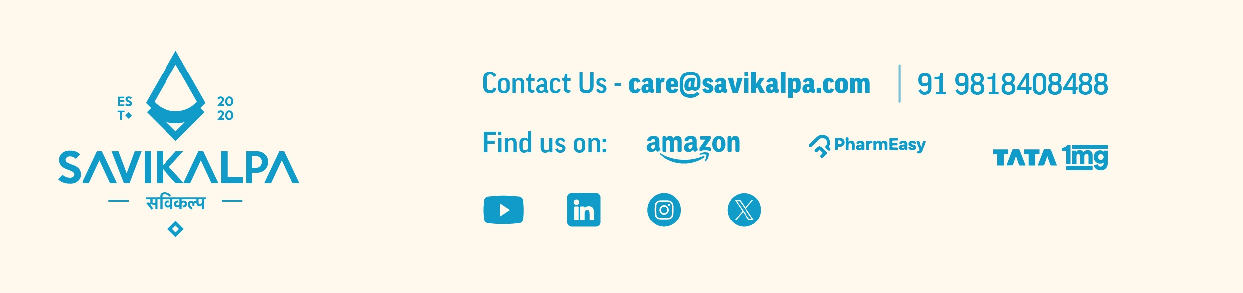 Savikalpa Sansaar community newsletter May 2026 footer with directed links to our social handles.