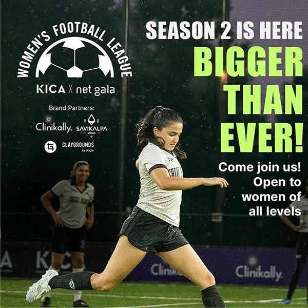 Women's Football League Season 2 sponsered by Savikalpa at Ghitorni where players showed their strength and power.