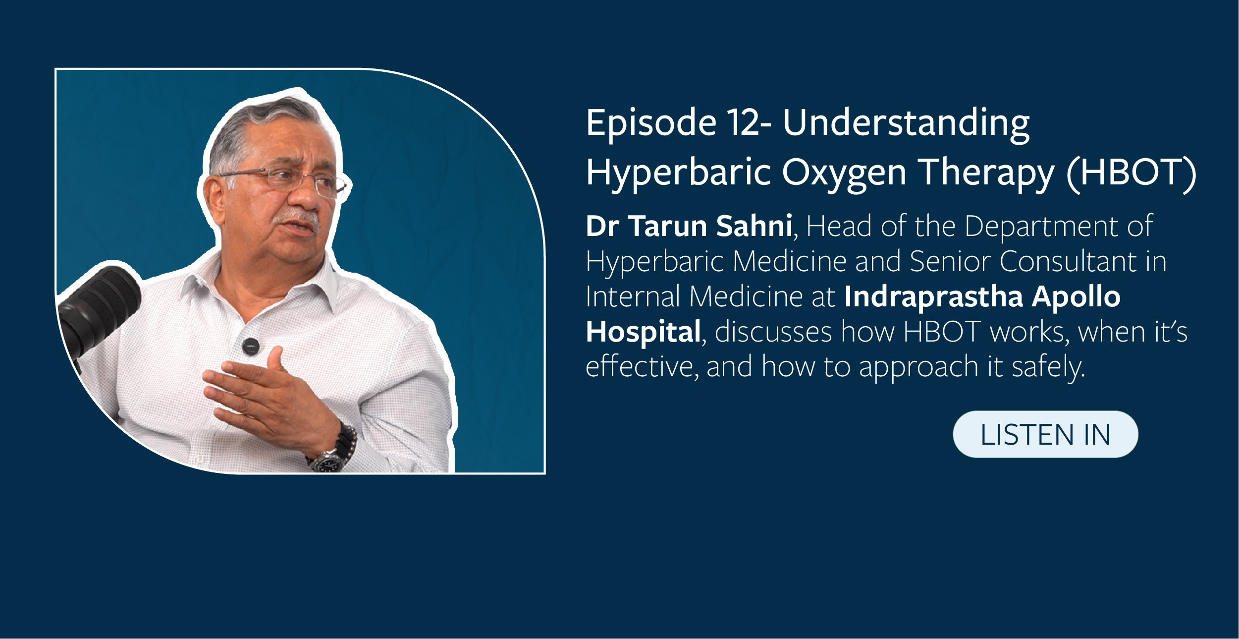 A banner image for Episode 12 savikalpa sanchaar Oct 25 newsletter on Understanding HBOT