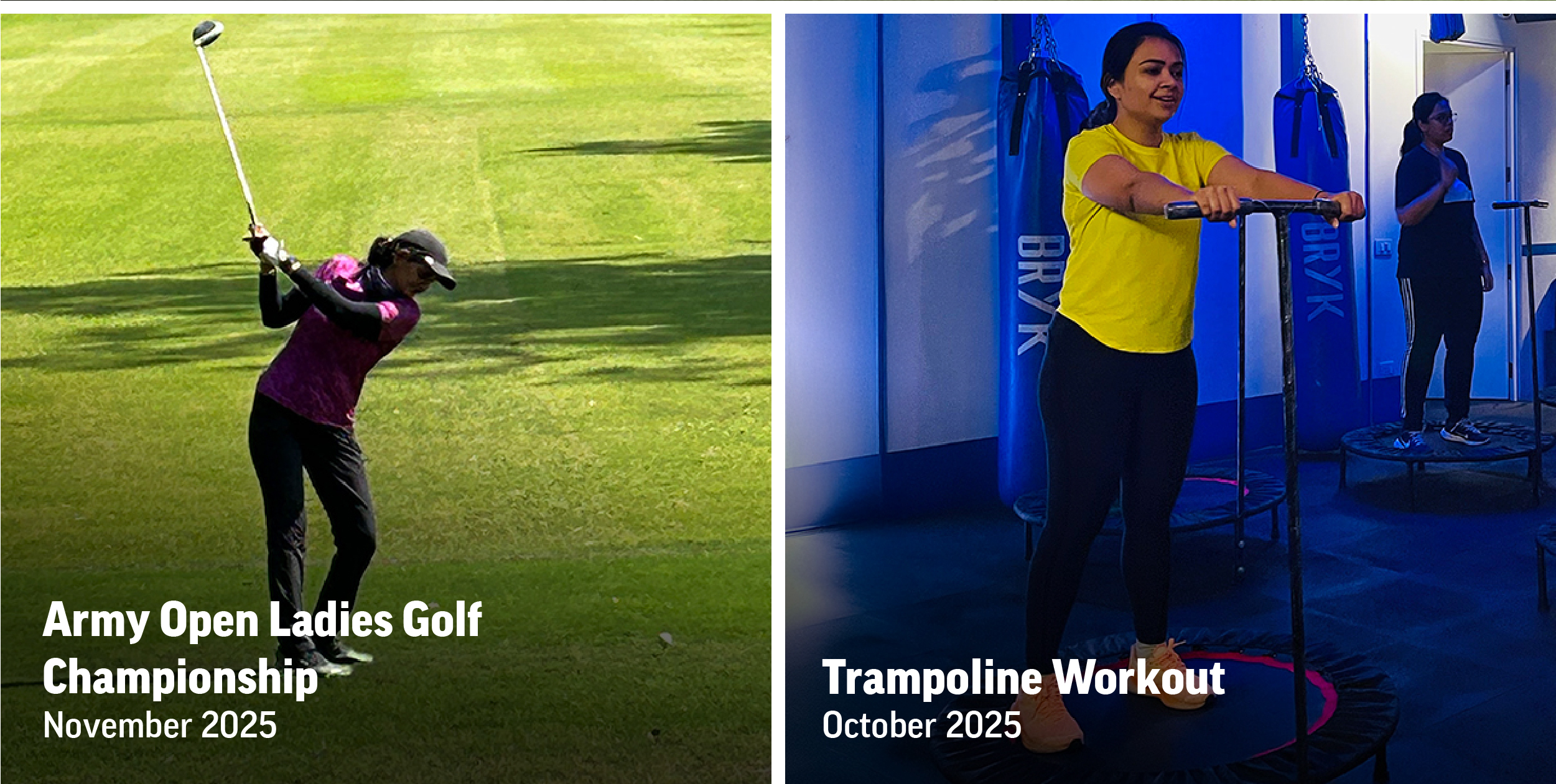 Events images for Golf & Trampoline workout community newsletter December