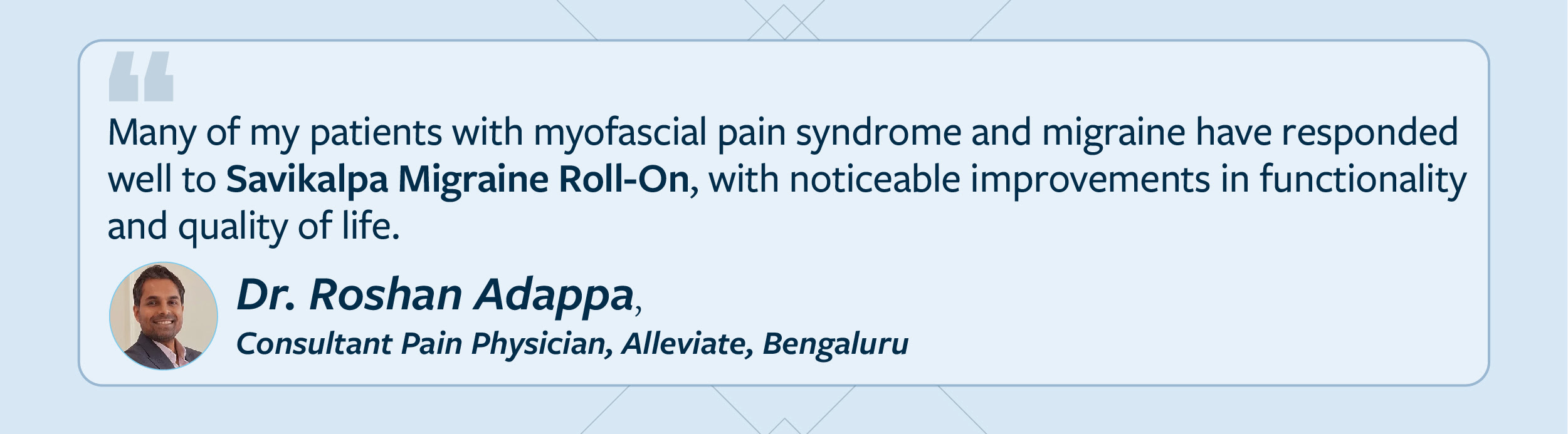 Quote by Dr Roshan Adappa for December 2025 newsletter