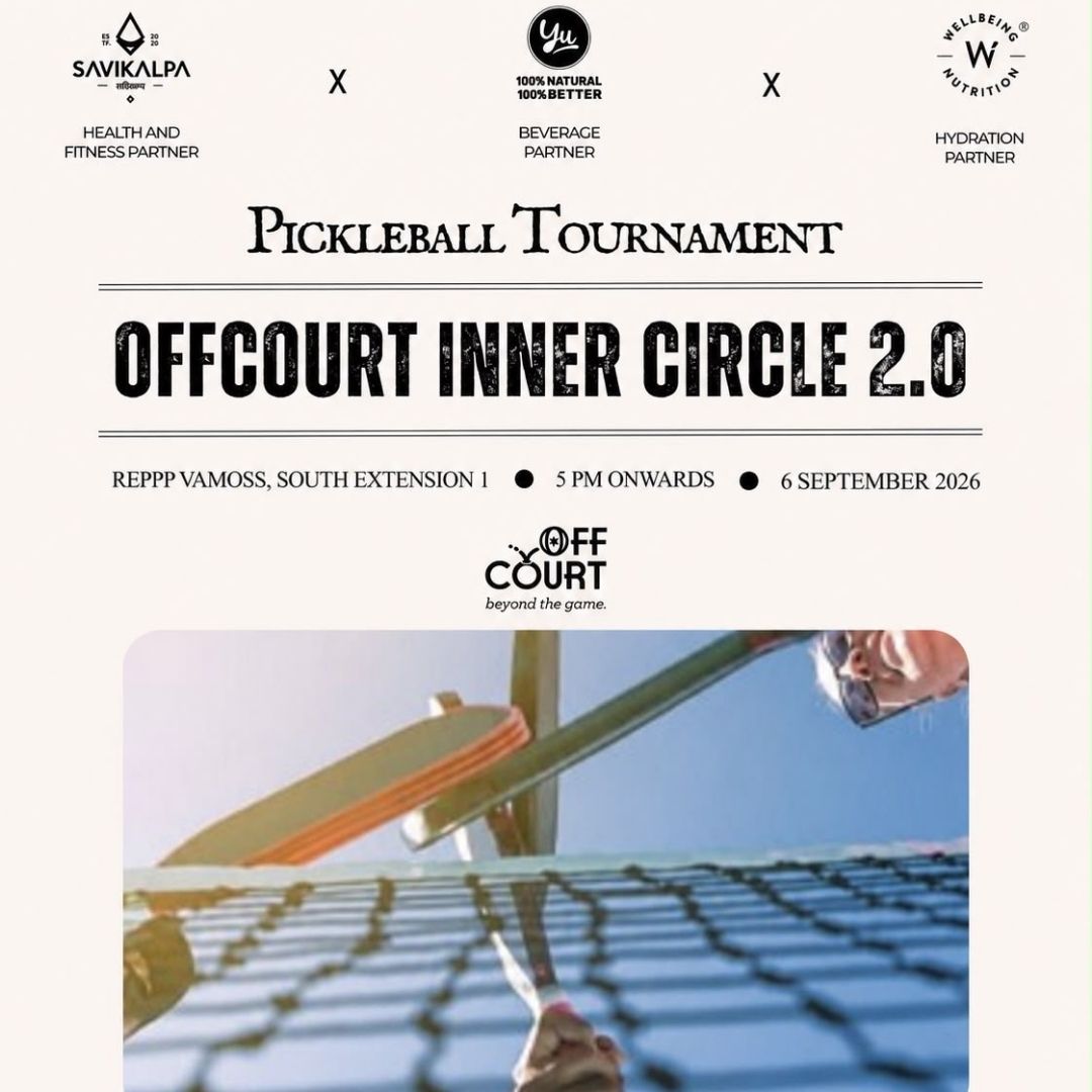 Savikalpa and offcourt's Pickleball Tournament banner image.