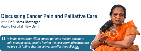 Discussing cancer pain and palliative care with Dr Sushma for newsletter May 2026