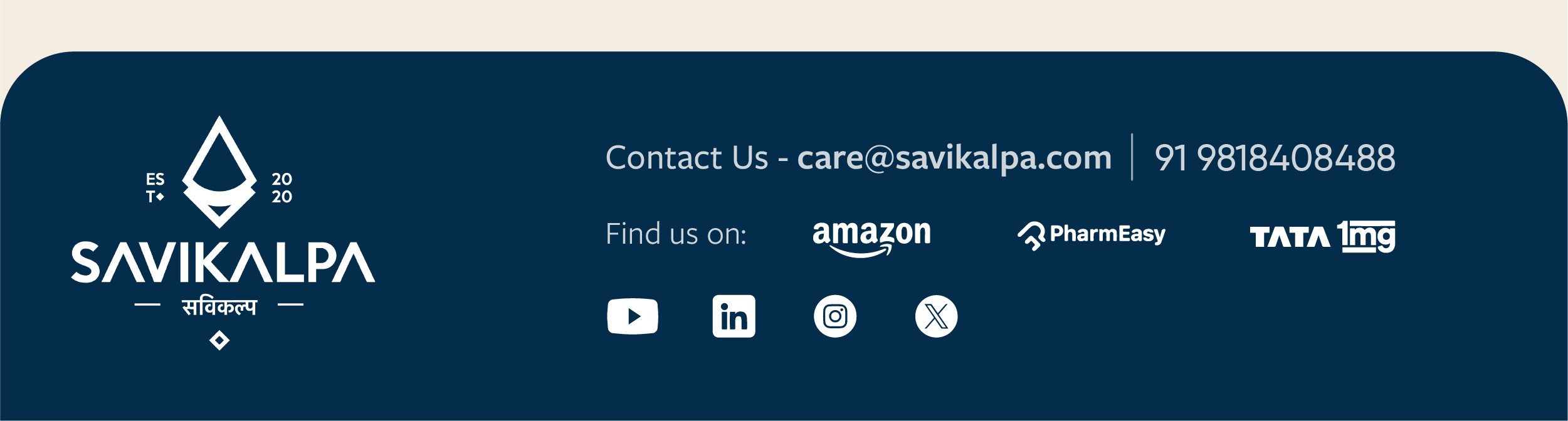 A footer for Savikalpa dispatch newsletter on Palliative Care May 2026