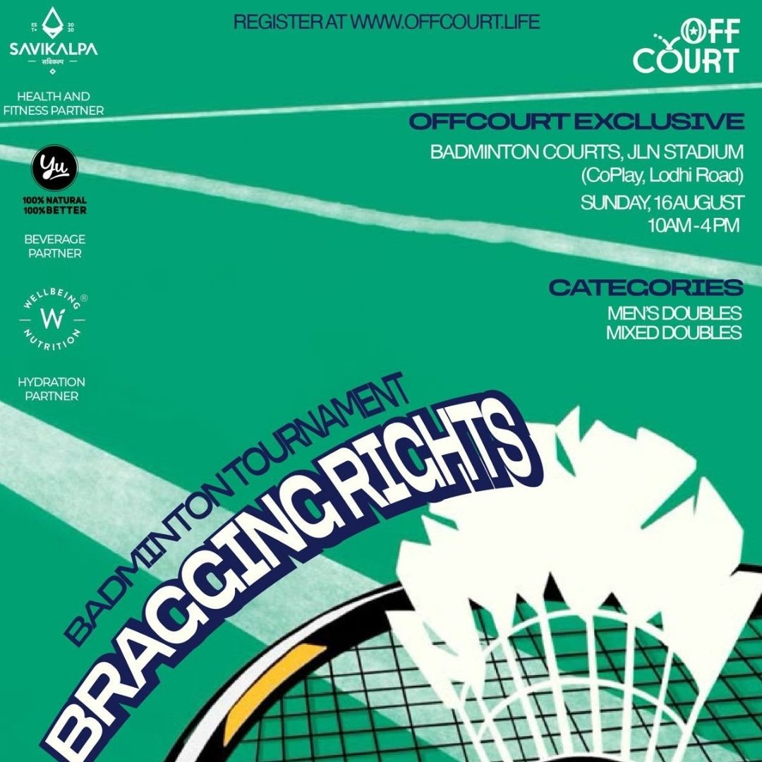Banner image of Badminton game sponsored by Savikalpa at JLN Stadium.