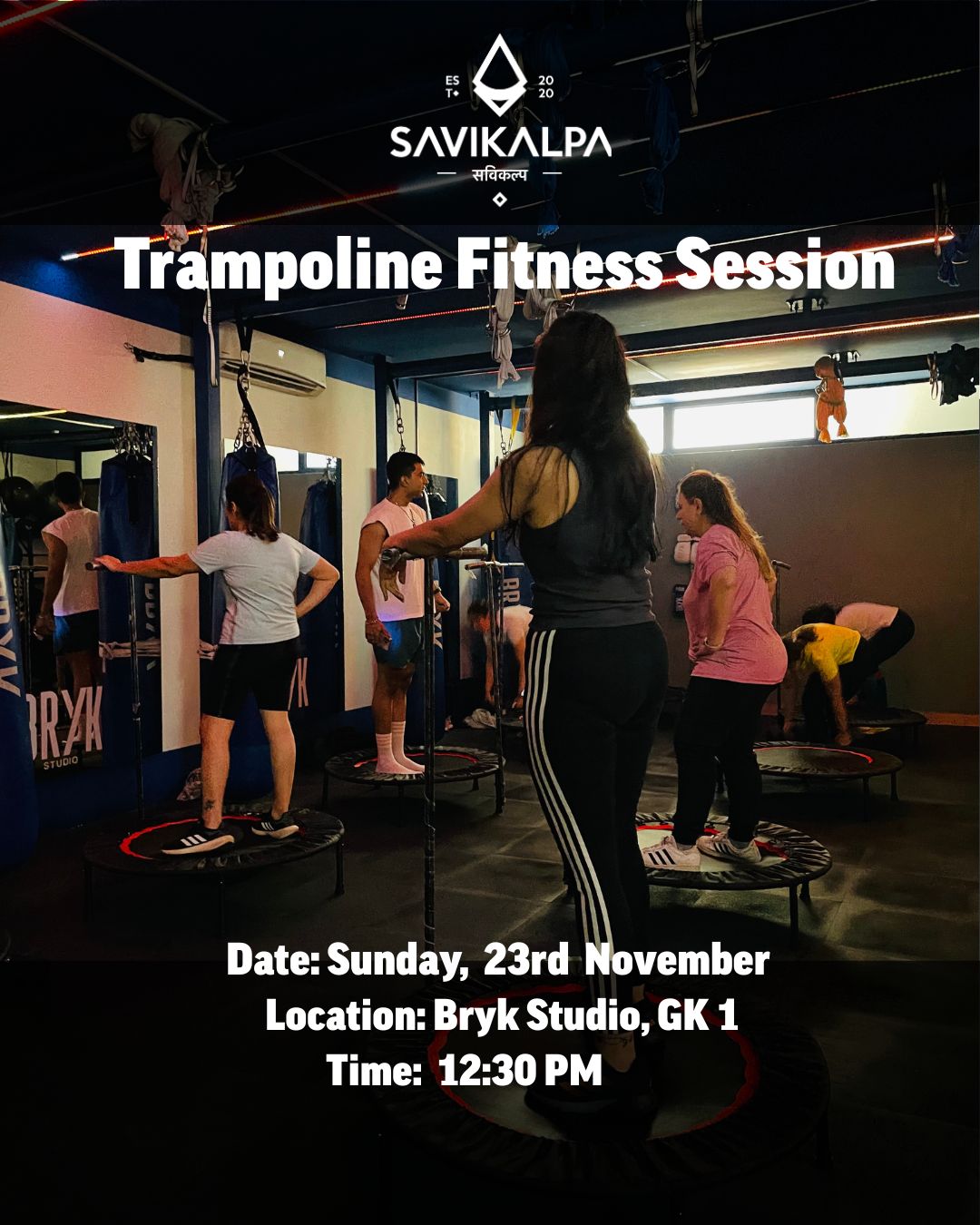Banner image of Trampoline Fitness Session at Bryk Studios which was sponsored By Savikalpa