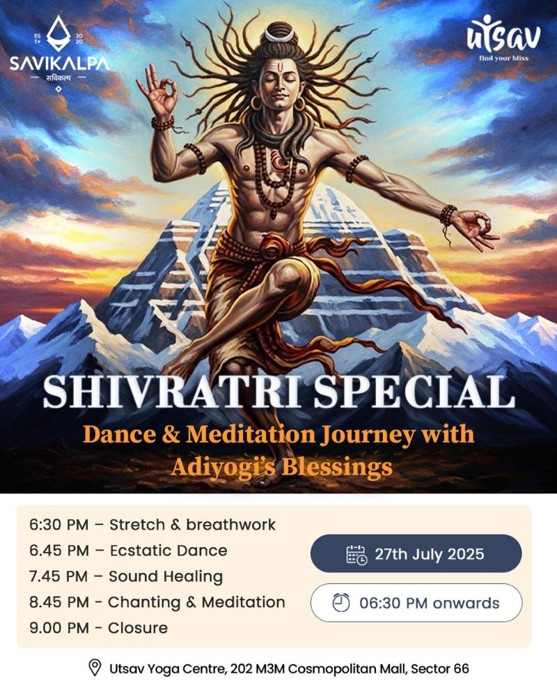 Banner image Shivratri special Sound Healing & Yoga session where community experienced the power of calmness