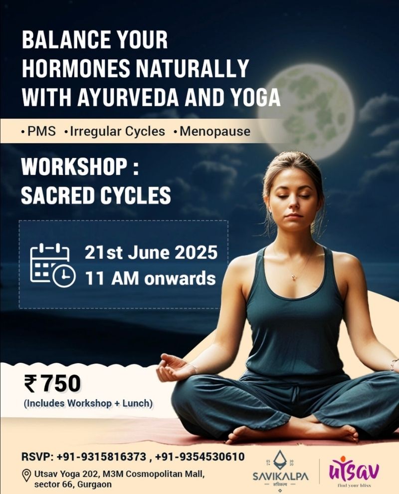 Banner image of Vedic Approach to Women’s Wellness sponsered by savikalpa where women focused on their internal wellbeing